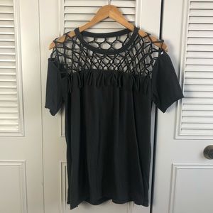 **CLOSING BUY ONE GET ONE** Chaser Knotted Jersey Tee with Fringe NWT